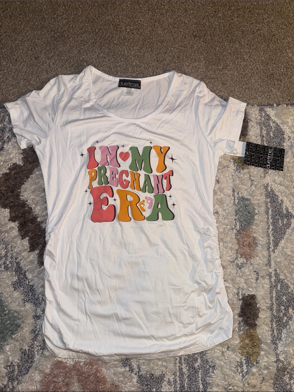 Due Time Colorful "In My Pregnant Era" Graphic Tee